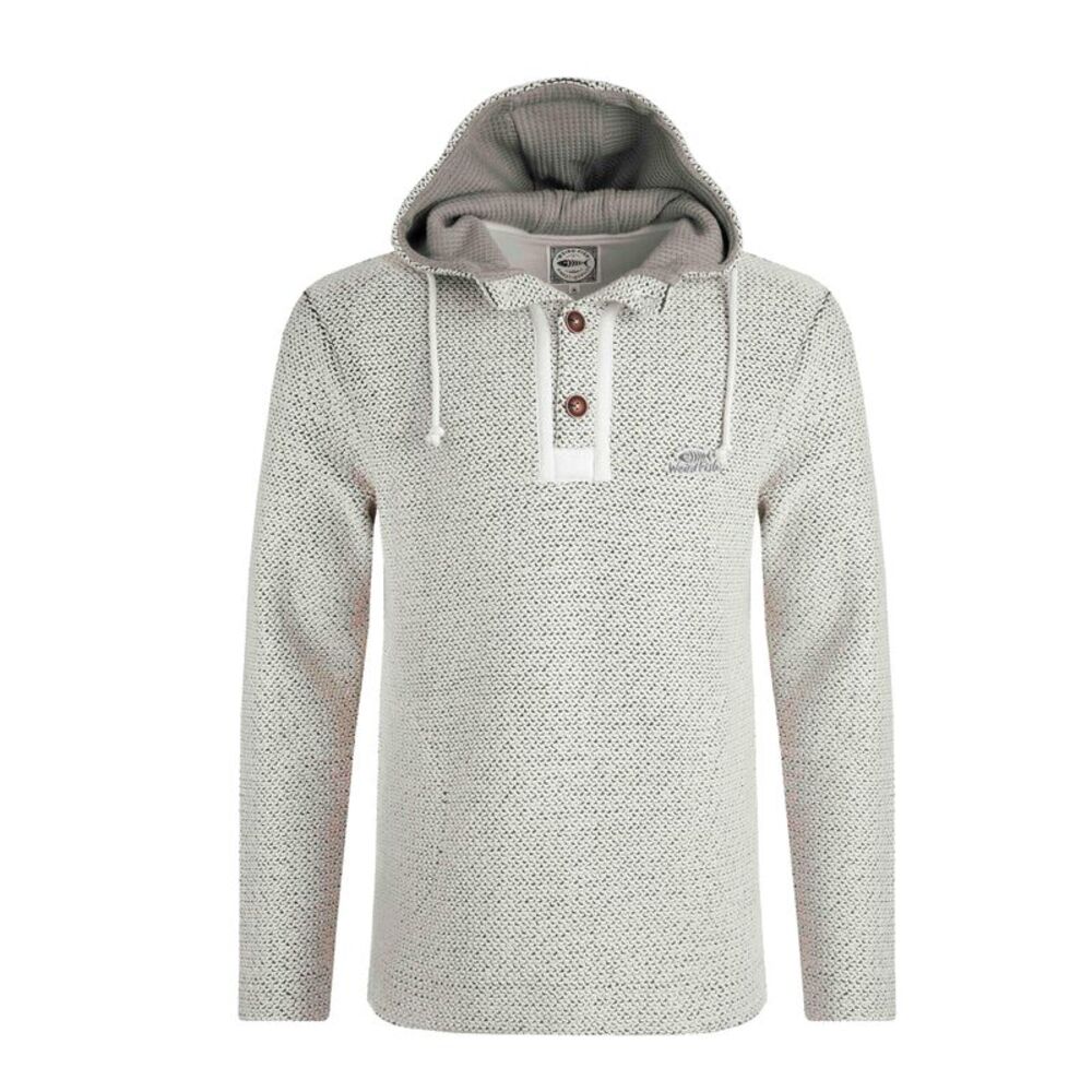 Weird Fish Mens Bakersfield Macaroni Button Neck Hoodie / Ecru